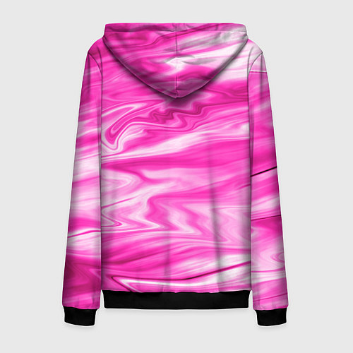 Мужская толстовка на молнии Розовая мраморная текстура / 3D-Черный – фото 2