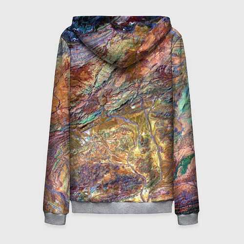 Мужская толстовка на молнии Горная порода возраст которых превышает 3,6 миллиа / 3D-Меланж – фото 2