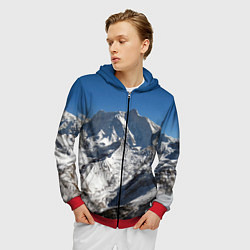Толстовка 3D на молнии мужская Канченджанга, Гималаи, 8 586 м, цвет: 3D-красный — фото 2