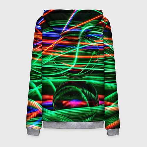 Мужская толстовка на молнии Абстрактное множество цветных линий / 3D-Меланж – фото 2