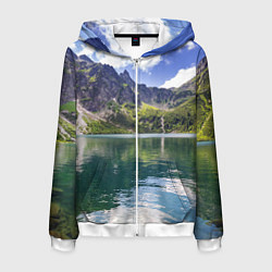 Мужская толстовка на молнии Прозрачное горное озеро
