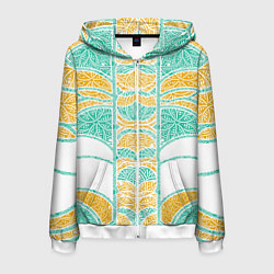 Толстовка 3D на молнии мужская Абстракция плетение, цвет: 3D-белый