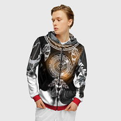 Толстовка 3D на молнии мужская В стиле бохо, цвет: 3D-красный — фото 2