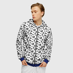 Толстовка 3D на молнии мужская Череп без челюсти, цвет: 3D-синий — фото 2