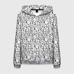 Толстовка 3D на молнии мужская Череп бесформенный, цвет: 3D-меланж