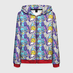 Мужская толстовка на молнии Череп и солнце