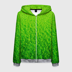 Толстовка 3D на молнии мужская Трава зеленая, цвет: 3D-меланж