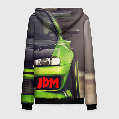 Мужская толстовка на молнии JDM машина зеленая тюнингованная / 3D-Черный – фото 2