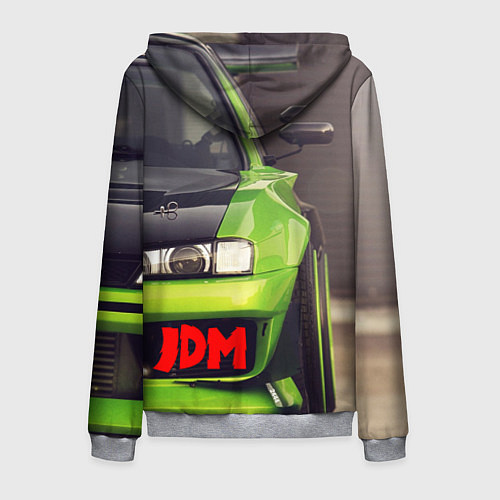 Мужская толстовка на молнии JDM машина зеленая тюнингованная / 3D-Меланж – фото 2