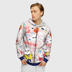 Толстовка 3D на молнии мужская Skzoo Jinniret pattern cartoon avatar, цвет: 3D-синий — фото 2