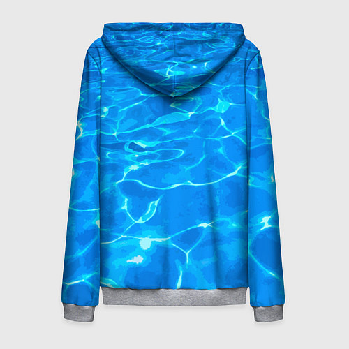 Мужская толстовка на молнии Абстрактные волны бассейна - текстура / 3D-Меланж – фото 2