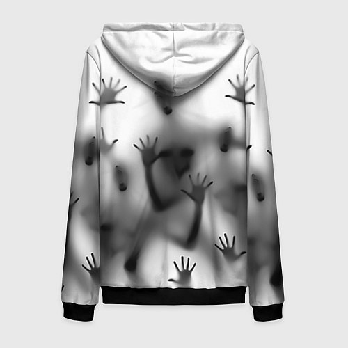 Мужская толстовка на молнии Bodies inside behind a white wall / 3D-Черный – фото 2