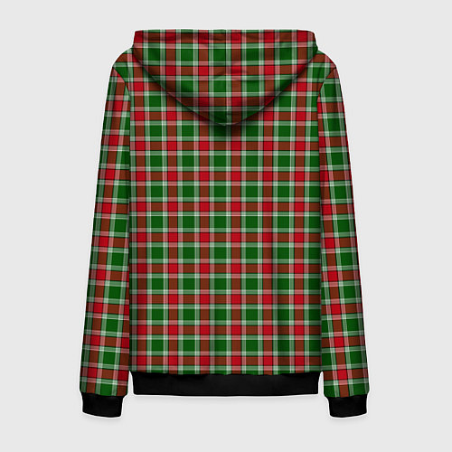 Мужская толстовка на молнии Красно-зеленая клетка / 3D-Черный – фото 2