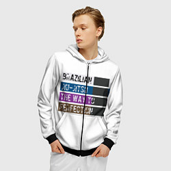 Толстовка 3D на молнии мужская Jiu Jitsu Rank, цвет: 3D-черный — фото 2
