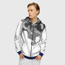 Толстовка 3D на молнии мужская Тёмный дым, цвет: 3D-синий — фото 2