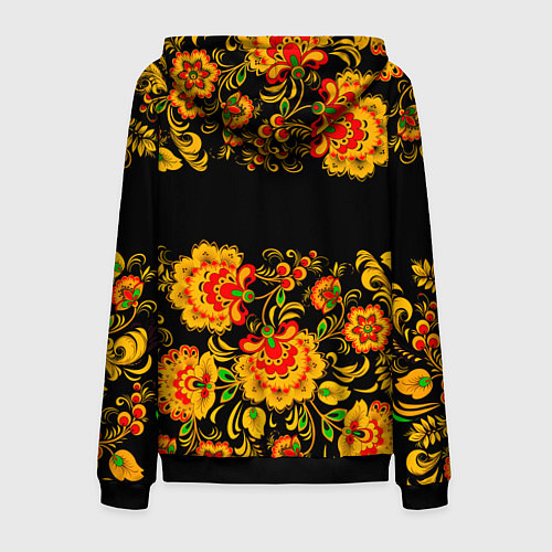 Мужская толстовка на молнии РОССИЯ роспись хохлома / 3D-Черный – фото 2
