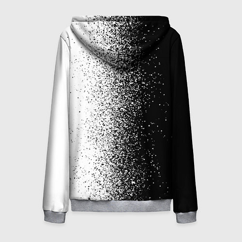 Мужская толстовка на молнии Брызги красок - Черно-белый / 3D-Меланж – фото 2