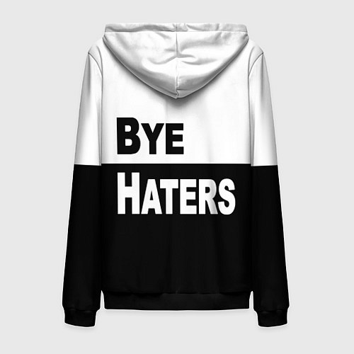 Мужская толстовка на молнии Hi haters - Bye haters / 3D-Черный – фото 2