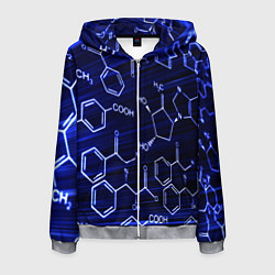 Толстовка 3D на молнии мужская Графическая химия, цвет: 3D-меланж