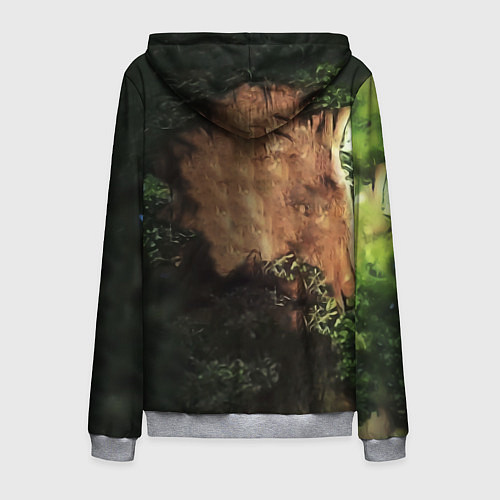 Мужская толстовка на молнии Дерево с лицом мем Мудрое дерево / 3D-Меланж – фото 2