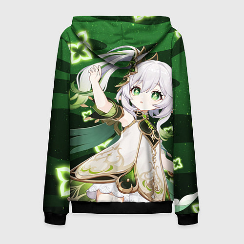 Мужская толстовка на молнии Нахида: Дендро Архонт / 3D-Черный – фото 2