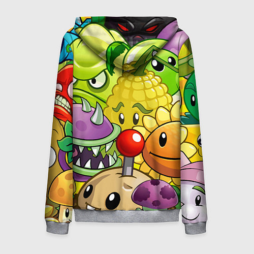 Мужская толстовка на молнии Растения против зомби / 3D-Меланж – фото 2