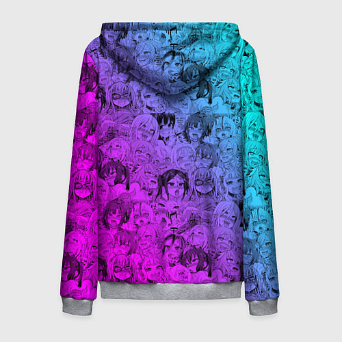 Мужская толстовка на молнии Ахегао девушки градиент / 3D-Меланж – фото 2