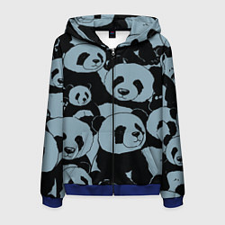 Толстовка 3D на молнии мужская Panda summer song, цвет: 3D-синий