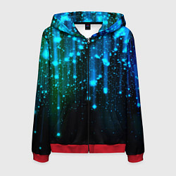 Толстовка 3D на молнии мужская Space - starfall, цвет: 3D-красный