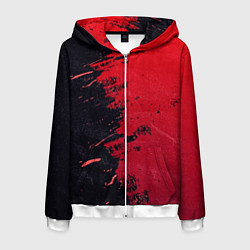 Мужская толстовка на молнии Черное и красное