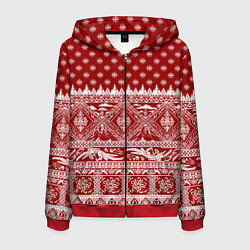 Толстовка 3D на молнии мужская Love climbing : Christmas aesthetics, цвет: 3D-красный