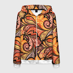 Мужская толстовка на молнии Multicolored branching floral patterns