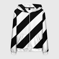 Мужская толстовка на молнии Черно-белые полосы