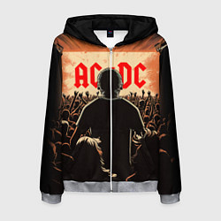 Толстовка 3D на молнии мужская На рок концерте, цвет: 3D-меланж