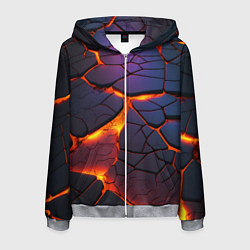 Толстовка 3D на молнии мужская Неоновая лава - течение, цвет: 3D-меланж
