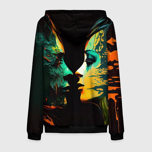 Мужская толстовка на молнии Краски любви / 3D-Черный – фото 2