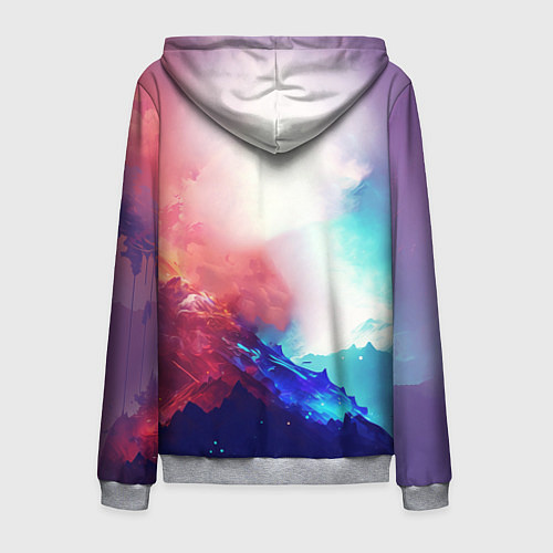 Мужская толстовка на молнии Парень в наушниках / 3D-Меланж – фото 2