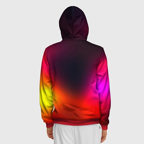 Мужская толстовка на молнии Абстрактная текстура / 3D-Красный – фото 4