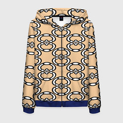 Толстовка 3D на молнии мужская Восьмерочка, полукруг в форме цифры, цвет: 3D-синий