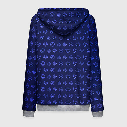 Мужская толстовка на молнии Паттерн элементали под гидро / 3D-Меланж – фото 2