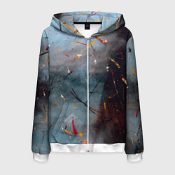 Мужская толстовка на молнии Тёмно-серый туман и краски