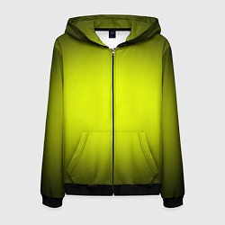 Мужская толстовка на молнии Кислотный желтый с градиентом