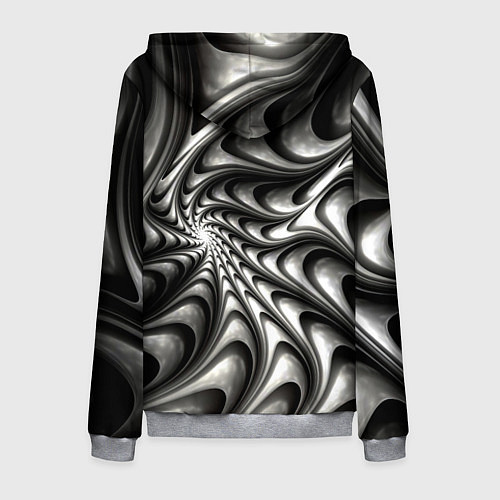 Мужская толстовка на молнии Abstract fractal grey / 3D-Меланж – фото 2