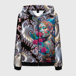 Мужская толстовка на молнии Japanese beauty - irezumi