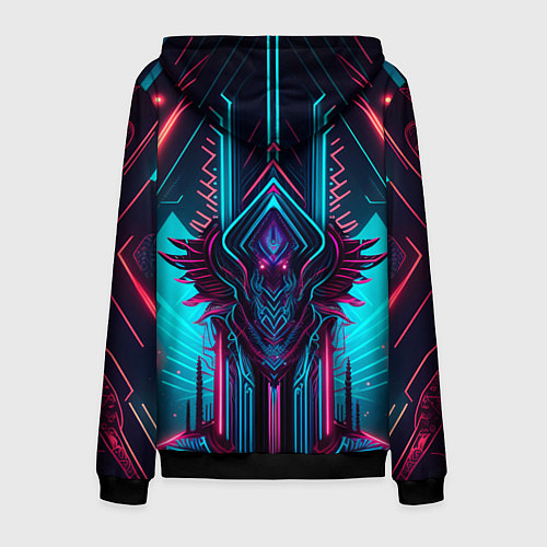 Мужская толстовка на молнии Кибернетический узор дракона / 3D-Черный – фото 2