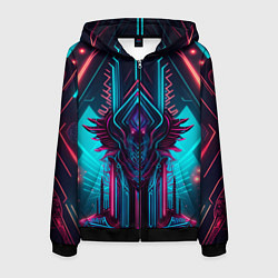 Мужская толстовка на молнии Кибернетический узор дракона