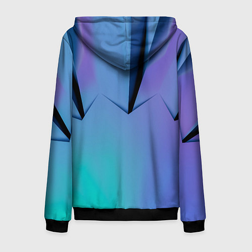 Мужская толстовка на молнии Светлые фигуры и листы / 3D-Черный – фото 2