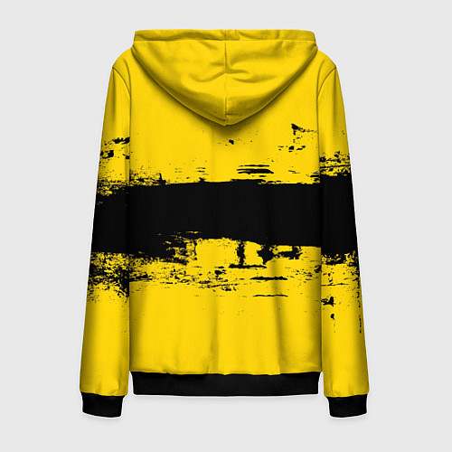 Мужская толстовка на молнии Черно-желтая полоса Cyberpunk 2077 / 3D-Черный – фото 2