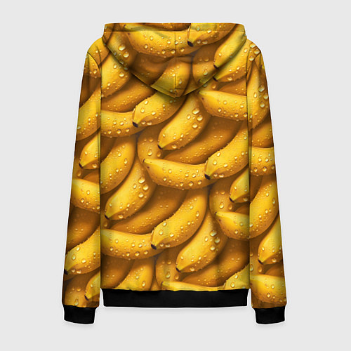 Мужская толстовка на молнии Сочная текстура из бананов / 3D-Черный – фото 2