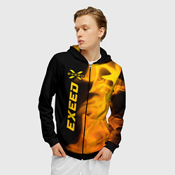 Толстовка 3D на молнии мужская Exeed - gold gradient: по-вертикали, цвет: 3D-черный — фото 2